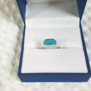 Tiffany & CO Vintage Silver Turquoise Ring Size 6.5